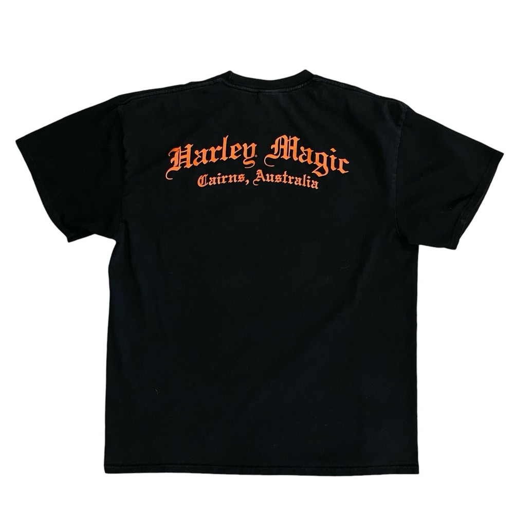 Harley Davidson Ride Australia Down Under T-Shirt Black XL Cairns Magic READ - Picture 2 of 9